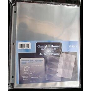 صفحة تخزين العملات المعدنية من GuardHouse Shield مكونة من 12 جيبًا لحمل 2.5 × 2.5، عبوة مكونة من 10 قطع