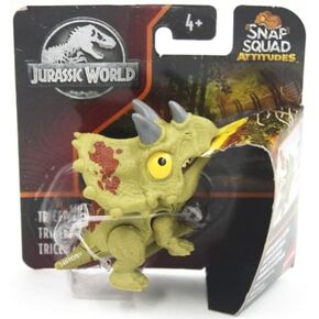 JurassicWorld Snap Squad Attitudes [Triceratops] 2" inch Chomp Figure, Green