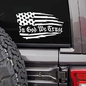 in GOD we Trust Decal Sticker | Cars Trucks Vans SUVs Windows Walls Cups Laptops | White | 7.5" inch | MAZ-438