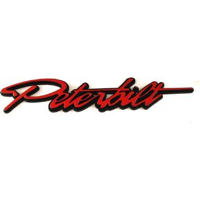 1pc New Custom Logo Name Emblem Plate Replacement for Peterbilt Side Front of Hood Accessory Grille (Black)