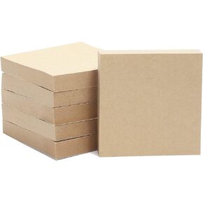 Juvale 6-Pack Kraft Paper Sticky Notes 3x3 inch, Brown Self-Adhesive Memo Notepad Set, Self-Stick Note Pads for Office Work, Home, School, Teachers, 100 Sheets Per Pad