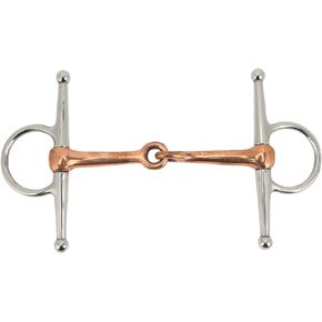 Diydeg Mouth Ring Comfort Snaffle Bit, Professional Stainless Steel Copper Roller Horse Full Cheek Horse Bit, Easy to Use Strong Horse Cheek Snaffle Bit for Outdoor Horse