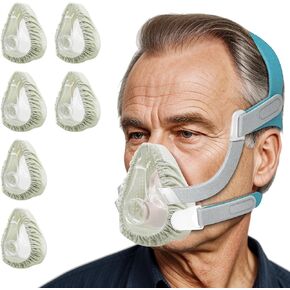 NATAKU 6 Pack Mask Liners for CPA, Comfortand Leak-Free Experience. Silky Full face Mask Covers One-Size-Fits Most Resmed Respironics DeVilbiss Reduce Noisy & Red Marks