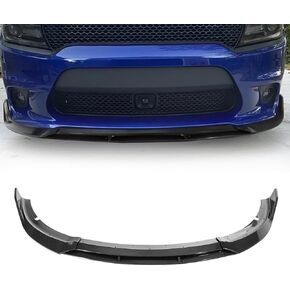 NTING Front Bumper Lip Spoiler Compatible with Dodge Charger SRT 2015-2023, Automobile Exterior Accessories Front Air Dam Body Kit Chin Spoiler Splitter Diffuser 4PCS/1SET, Glossy Black