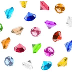 Super Z Outlet Acrylic Color Faux Round Diamond Crystals Treasure Gems for Table Scatters, Vase Fill, Event, Wedding, Birthday Decoration Favor, Arts & Crafts (1 Pound, 240 Pieces) (Assorted)