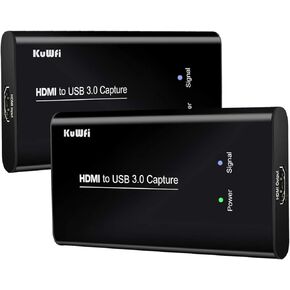 KuWFi HDMI to USB3.0 Audio Video Capture Cards Game Streaming Live Stream Broadcast 1080P for Laptop/PS4/Swi/Xbox