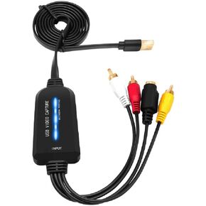 NXLFH USB 2.0 Video Capture Card Device(2021 Latest Version) VHS VCR TV to DVD Converter for Mac OS x PC Windows 7 8 10, Black in Saudi Arabia