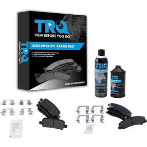 TRQ Front & Rear Premium Posi Metallic Disc Brake Pad Kit w/Chemicals Compatible with Impala