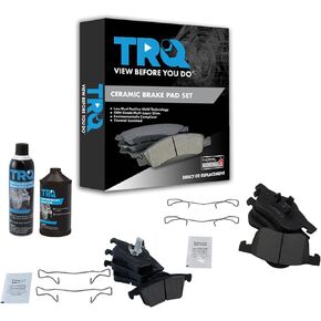 TRQ Front & Rear Ceramic Brake Pad w/Chemicals Compatible with Volvo S60 S80 V70 XC70