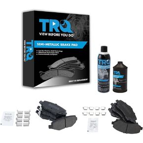 TRQ Front & Rear Premium Semi Metallic Disc Brake Pad w/Chemicals Compatible with Chrysler