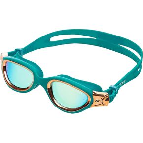 ZONE3 Venator-X Swim Goggles With Anti-Fog LUCID Lenses, Clear Vision, No Leaking, Comfortable For Both Open Water And Pool Swimming/Unisex Teal/Copper Color