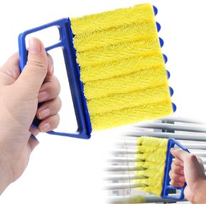 Vodolo Handheld Blind Cleaner Duster Tool for Window Blinds Shutters,Ceiling Fan,Car Vents and Air Conditioner Household Cleaning Dust Brush Home Gadgets with 7 Removable Microfiber Sleeves Blue