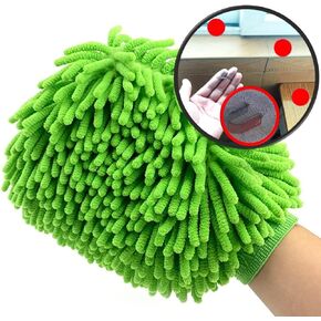 Dusting Cloths Mitt, Modified Chenille Dust Wipes, A No-dust Fly Duster for Sensitive Surfaces, A Must-Have Household Cleaning Tool for Busy Bodies, Clean and Fast, Green, 10x8inch