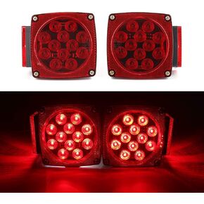 Remaiw moto 12V LED Submersible Left and Right Trailer Lights Stop Tail Turn Signal Lights for Under 80 Inch Boat Trailer Truck RV Marine-Replacement for Your Incandescent Bulb Units