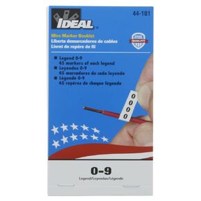 IDEAL INDUSTRIES INC. 44-101 Wire Marker Booklet Legend: 0-9 (45 Each)