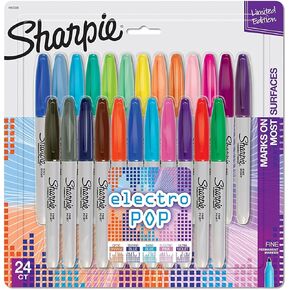 SHARPIE 31993PP Fine Electro Pop Marker, Fine Point, Assorted, 24/Pack (1927350)