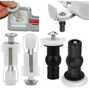 4 عبوات من براغي مقعد المرحاض، براغي مفصلات مقعد المرحاض، براغي مقعد المرحاض العالمية، مجموعة تثبيت مقعد المرحاض، تركيبات إصلاح مسامير صواميل علوية مطاطية قابلة للتوسيع (أسود أبيض) in Kuwait