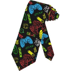 Video Game Mens Tie Video Game Gamer Necktie,Fun Print Woven Slim Neck Ties for Men