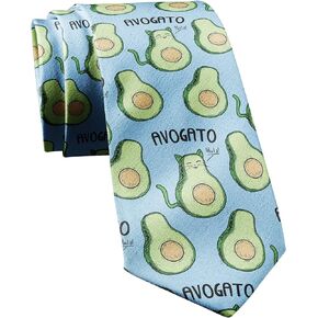Crazy Dog T-Shirts Avogato Necktie Mens Novelty Neckties Cat Funny Ties for Men Nerdy Sarcastic Cat Tie