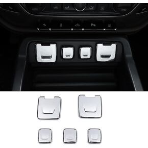 RT-TCZ for Silverado Cigarette Lighter USB Socket Cover Trim for Chevrolet Silverado GMC Sierra 2014-2018 Carbon Fiber Interior Accessories 5pcs