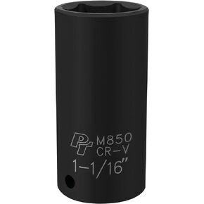 Performance Tool M810 1/2-Inch Drive 1-Inch 6-Point Impact Socket for Heavy-Duty Use in Automotive, Industrial, and DIY Projects