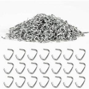 Sukh 650PCS Galvanized Hog Rings - Hog Nose Rings Hog Rings 3/8 Hog Nose Clips Heavy Duty Hog Rings for Auto Upholstery Fencing Sausage Casing Furniture,Bagging,Railing Cords Animal Pet Cages