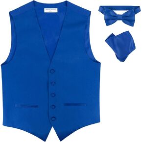 Mens SLIM FIT Dress Vest BowTie Solid Burgundy Color Bow Tie Handkerchief Set