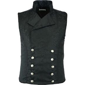 Men's Brocade Double-Breasted Vest Waistcoat Gothic Aristocrat Steampunk Victorian/USA | Vest For Men | Mens Vest