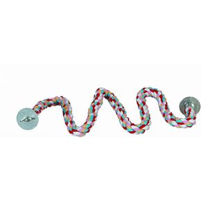 Featherland Paradise - Multicolored Zig Zag Bird Perch Made with Cotton Rope