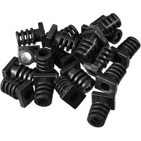 uxcell 20Pcs 6mm Inner Dia PVC Square Strain Relief Cord Boot Protector Sleeve Power Tool Hose Black