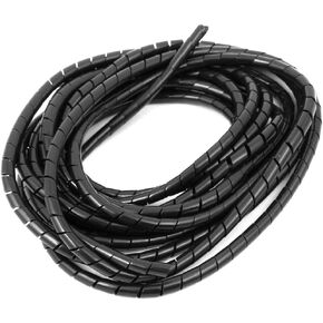 uxcell 5mm Flexible Spiral Tube Cable Wire Wrap Computer Manage Cord Black 4 Meter