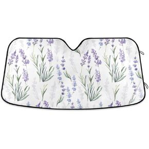 Black White Cow Print Car Sun Shade Animal Print Windshield Sun Shield UV Ray Protection Foldable Sun Visor for Front Window Blocks Automotive Interior Accessories 53 X 23.5 in