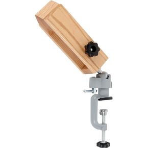 Leather Stitching Pony Clamp - 360 Rotation Wooden Leather Pony Clamp Universal Leathercraft Tool for Speedy Stitching, Lacing, and Sewing (Small Size)