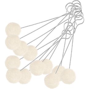 MIDELONG Wool Daubers Ball Brush Leather Dye Tool Wool Balls Dauber Dyeing Applicator with Metal Handle for Dying, Staining, DIY Crafts Projects, Shoe Shine Polish, Pack of 12