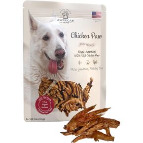 Dehydrated Chicken Feet Dog Treats, Only One Ingredient, No Additives, Made and Sourced in USA, (About 28-Pack), 1lb