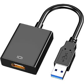 USB to HDMI Adapter,USB 3.0/2.0 to HDMI Cable Multi-Display Video Converter- PC Laptop Windows 7 8 10,Desktop, Laptop, PC, Monitor, Projector, HDTV.[Not Support Chromebook], Silver