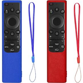 2 Pack Remote Cover for Samsung Smart TV, Silicone Protective Case for Samsung Solar Cell Remote 2021 2022 BN59-01357 BN59-01385 BN59-01265A Anti-Slip Remote Case Glow in Dark (Glow Green +Glow Blue)