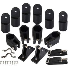 SZYNLIF 12Pcs Boat 3 Bow Bimini Top Fittings Hardware Set Black Nylon Combo Bimini Top Hardware 7/8 inch Tubing