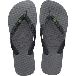 Havaianas Women's Brazil Logo Flip Flops - Women's Sandals for Swimming Pools - Steel Grey, 11/12W - 9/10M