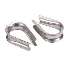 MroMax M2 304 Stainless Steel Wire Rope Cable Thimbles Rigging Silver Tone 10pcs Fit for 2mm/0.08" Dia Wire Rope