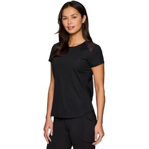RBX Active Women's Workout Top with Mesh Panels, Breathable Quick Drying Gym Running T-Shirt, with Plus Sizes
