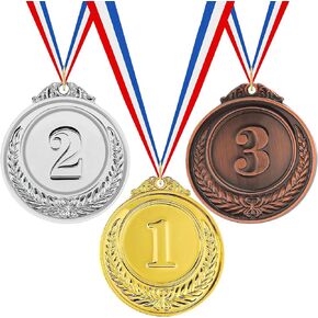 Medals for Awards,Mabor 3Pcs Gold Silver Bronze Medals 1st 2nd 3rd Place Award Medals for Awards for Kids Adults,Olympic Style Winner Awards for Sports Games, Party, Tournaments, Prizes,Competitions