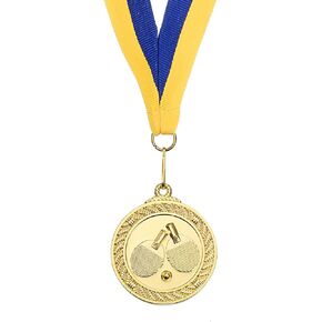 PATIKIL 2" Ping Pong Medals, Table Tennis Award Medals Gold Medal with Ribbon Blue Yellow for Games Sports Competitions