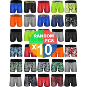 Boys Boxer Briefs Cotton Big Boys Underwear Breathable Soft Mesh Performance Sport Boxers Briefs with Fly 5 Pack 6-8