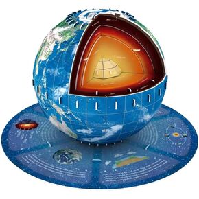 Educational 3D Earth Globe Puzzle Kit for Kids 8-14, Geography Learning Toy, 50-Piece DIY Jigsaw World Map Model - Birthday Gift for Boys and Girls!