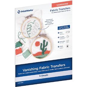 برينت ووركس، Vanishing التطريز، للأقمشة ذات الألوان البيضاء/ الفاتحة، 12 ورقة، نفث الحبر، 8.5 × 11 (00524)