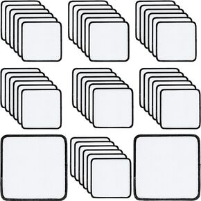iFForce 40 PCs Sublimation Blanks Patches - Large Iron-on Patch with Black Border - Exquisite Fabric Patches for DIY Hats Backpack T-Shirt Project (Square)