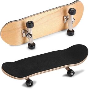 HURRISE Wooden Finger Skateboards, 1Pc Maple Wooden+Alloy Fingerboard Finger Skateboards with Box Reduce Pressure Kids Gifts(Black) in Kuwait