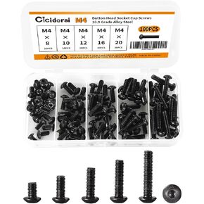 M4 x 20mm 25mm 30mm 35mm 40mm Hex Socket Head Cap Screws Bolts, 12.9 Grade Alloy Steel, Black Oxide Finish, Fully Threaded, Metric Allen Hex Drive, Assortment Kit 50Pcs in Kuwait