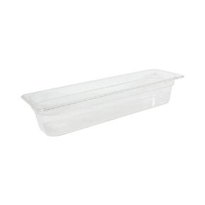 Thunder Group PLPA8124L Food Pan, 1/2 Size Long, 4" deep, Shatter and Scratch Resistant, Dishwasher Safe, Polycarbonate, Clear NSF, Pack of 6